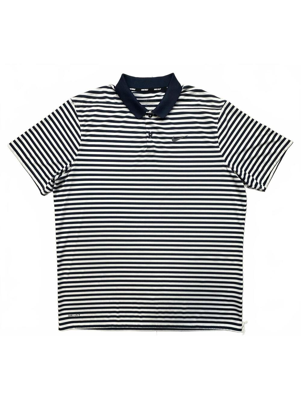 Nike Golf Dri-FIT Polo Men’s XL Navy White Striped Performance 891239-419